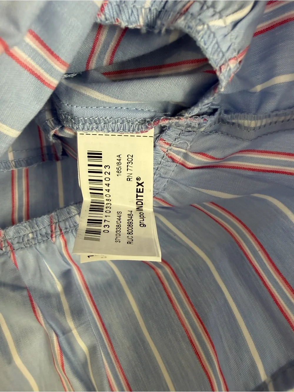 Zara Blue and White Striped Tie-Front Peplum Blouse NWOT